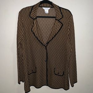 Exclusively Misook Black & Brown Cardigan